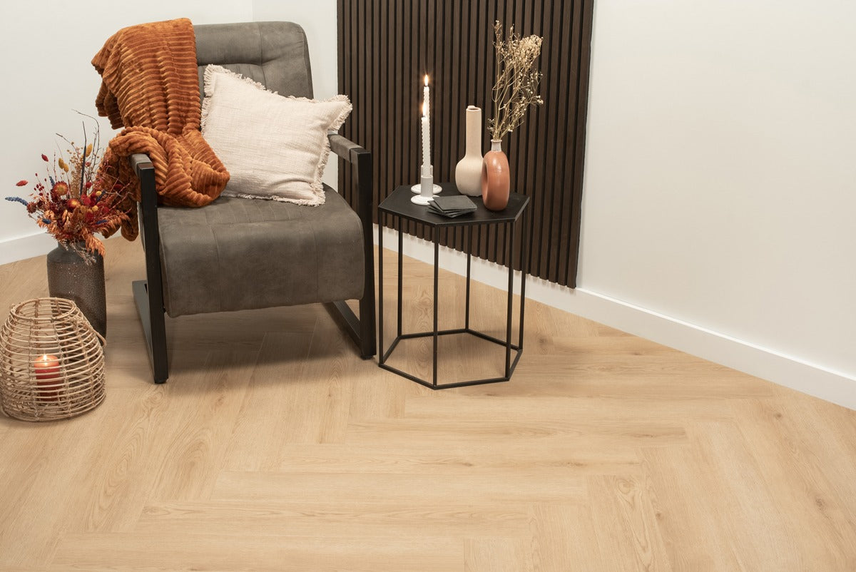 Floer Walvisgraat Click PVC - Bryde Bruin