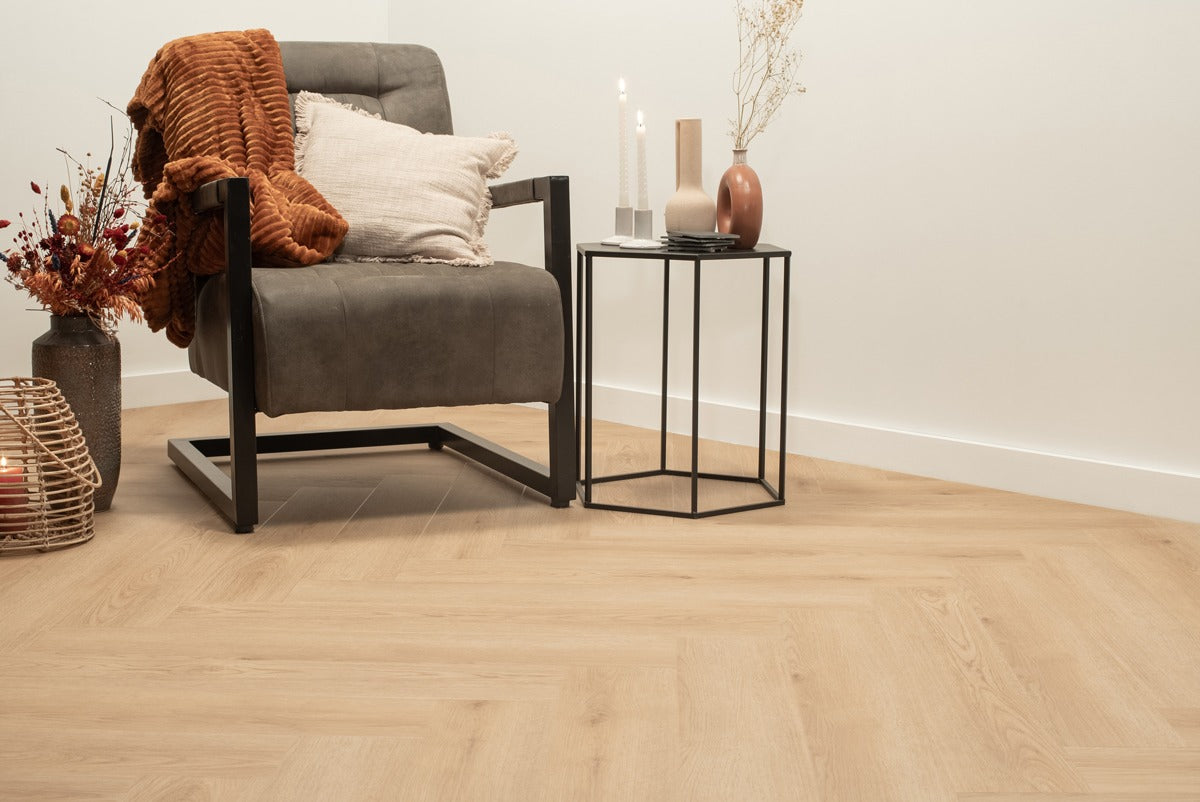 Floer Walvisgraat Click PVC - Bryde Bruin
